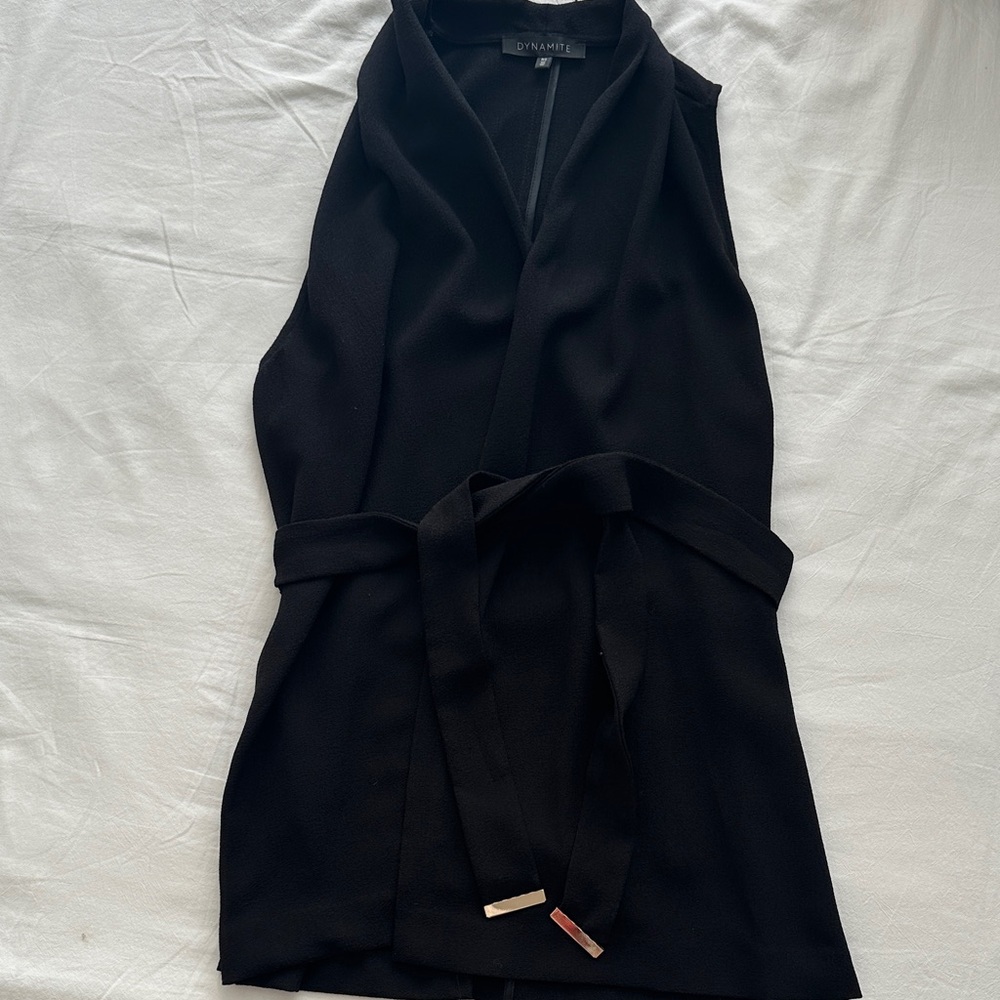 Dynamite Elegant Black Wrap Blouse